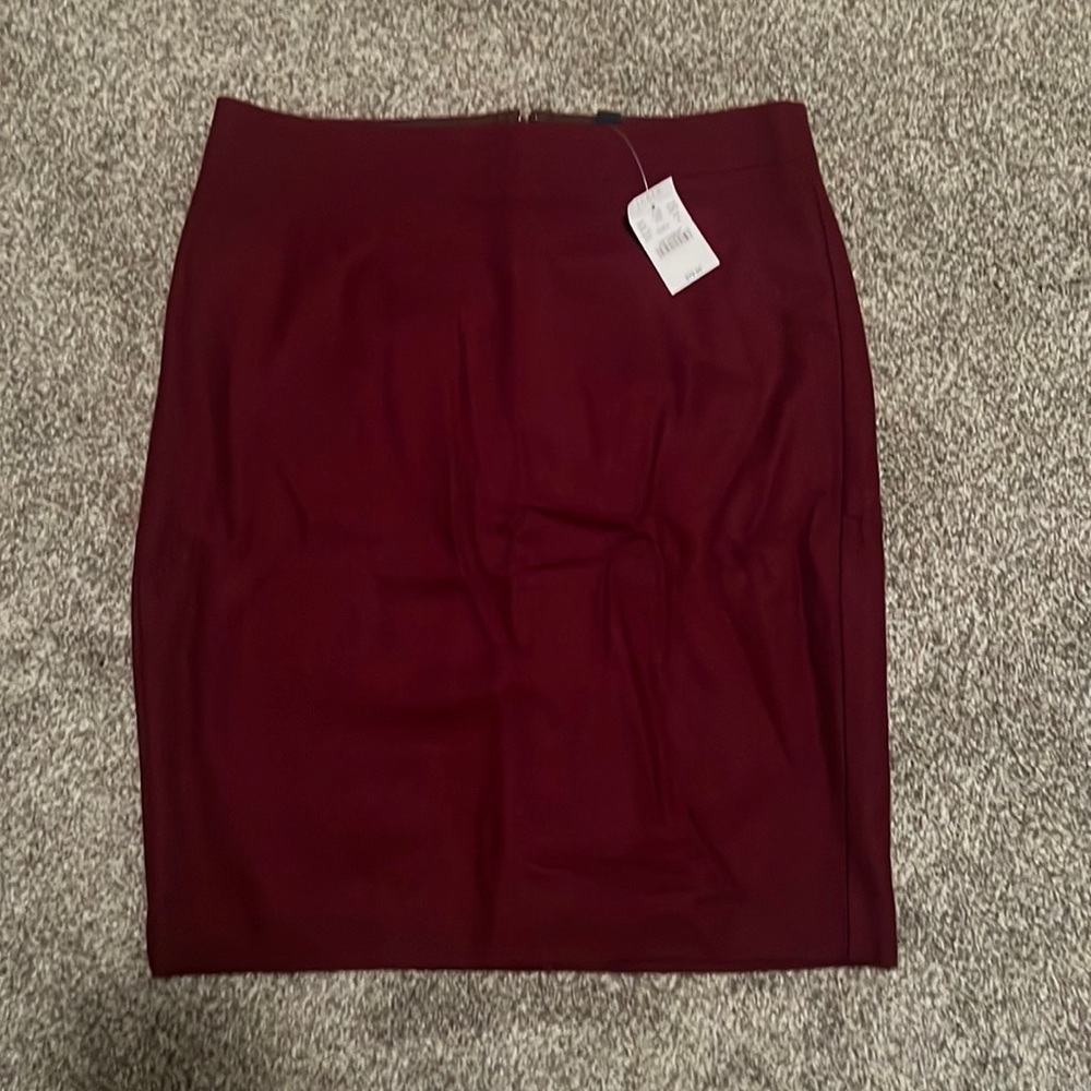 J Crew red wool pencil skirt